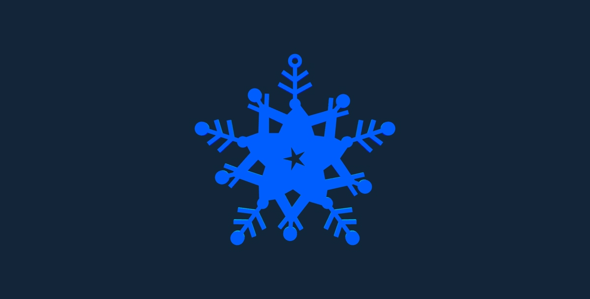 طرح دانه برف شماره ۳ مناسب برای استفاده در دستگاه های cnc چوب و cnc لیزر - snowflake design 3 stl file