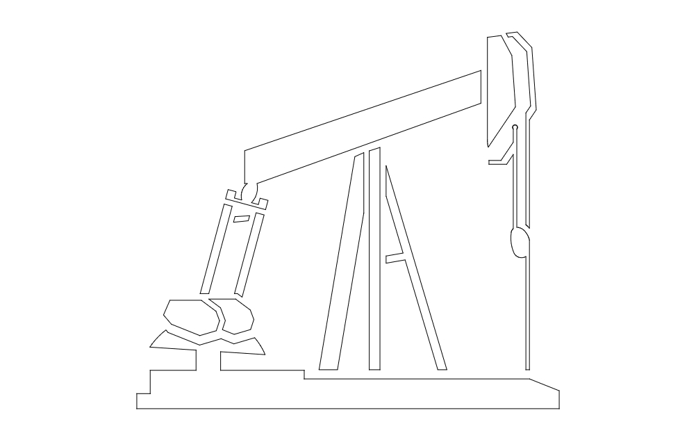 طرح جک پمپ مناسب برای استفاده در دستگاه های cnc چوب و cnc لیزر - pump jack dxf file