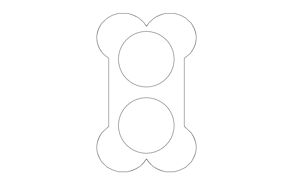 طرح ظرف استخوان سگ مناسب برای استفاده در دستگاه های cnc چوب و cnc لیزر - dog bone dish dxf file
