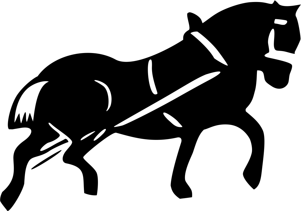طرح فایل وکتوری سیلوئت اسب گاری دار مناسب برای استفاده در دستگاه های cnc چوب و cnc لیزر - cart horse vector silhouette cdr file