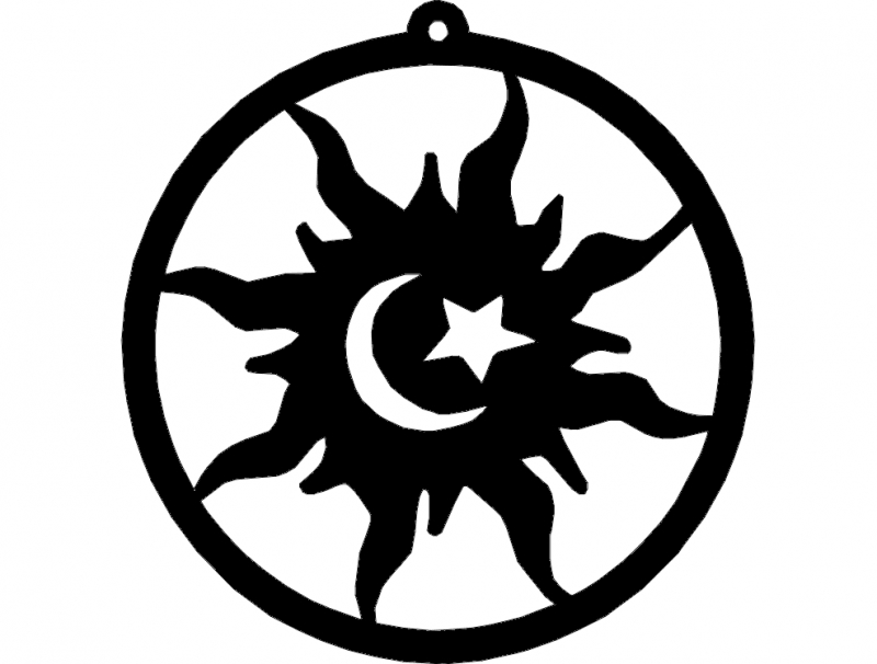 طرح لونا و استرلا مناسب برای استفاده در دستگاه های cnc چوب و cnc لیزر - luna y estrella dxf file