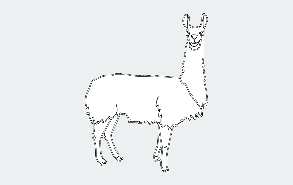 طرح لاما ۲ مناسب برای استفاده در دستگاه های cnc چوب و cnc لیزر - lama 2 dxf file