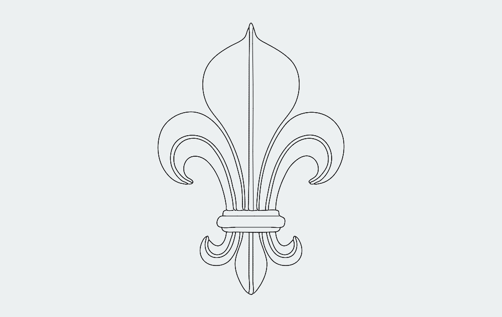 طرح گل رز مناسب برای استفاده در دستگاه های cnc چوب و cnc لیزر - fleur de lis dxf file