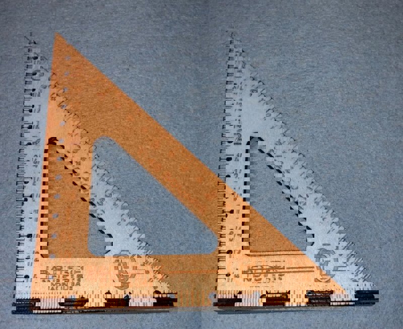 طرح خط کش مربعی مناسب برای استفاده در دستگاه های cnc چوب و cnc لیزر - laser cut square gauge ruler