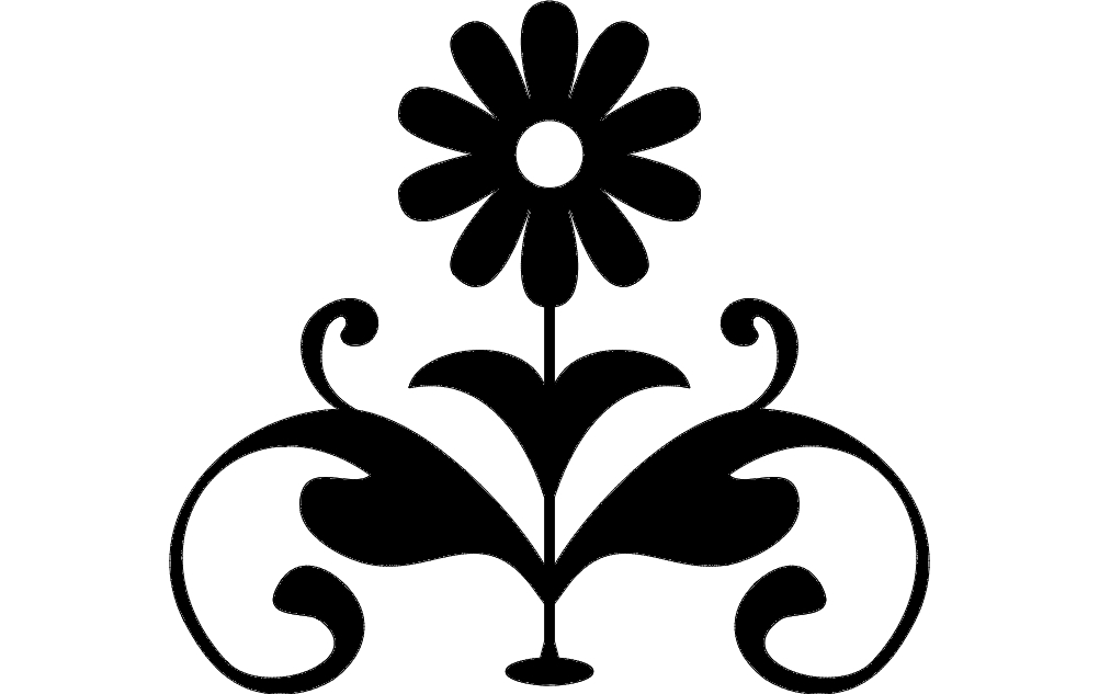 طرح گل شماره ۳ مناسب برای استفاده در دستگاه های cnc چوب و cnc لیزر - flower 3 dxf file