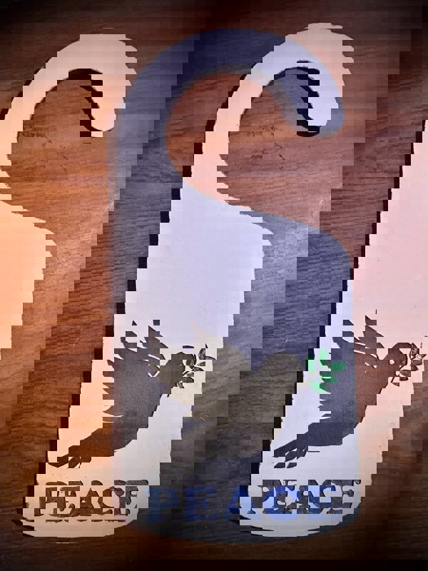 طرح آویز درب صلح مناسب برای استفاده در دستگاه های cnc چوب و cnc لیزر - laser cut peace door hanger