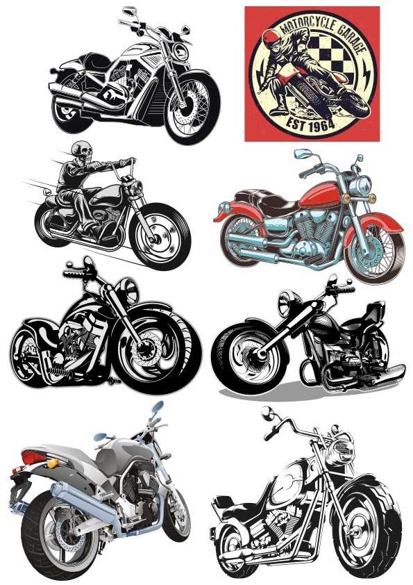 طرح برچسب موتورسیکلت مناسب برای استفاده در دستگاه های cnc چوب و cnc لیزر - motorbike stickers cdr file