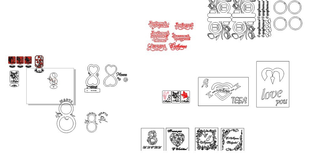 طرح شماره ۸ مارتا اسبورکا مناسب برای استفاده در دستگاه های cnc چوب و cnc لیزر - 8 marta sborka cdr file