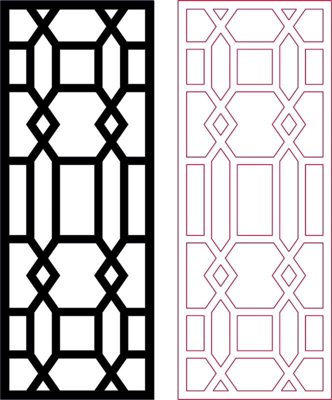 طرح الگوی جداکننده اتاق تزئینی مناسب برای استفاده در دستگاه های cnc چوب و cnc لیزر - decorative room divider dxf pattern design dxf file