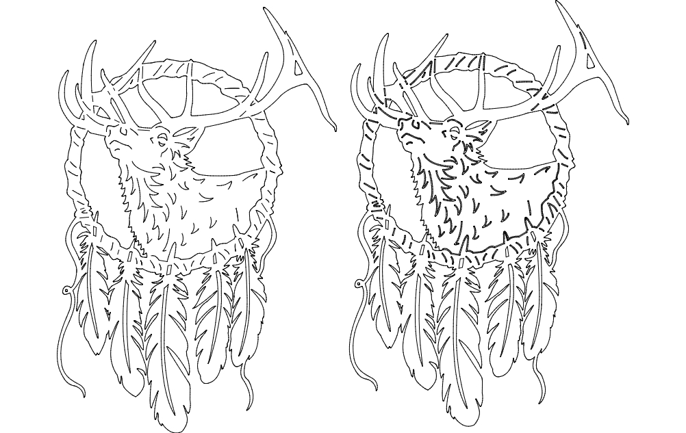 طرح گیرنده رویا مناسب برای استفاده در دستگاه های cnc چوب و cnc لیزر - dream catcher dxf file