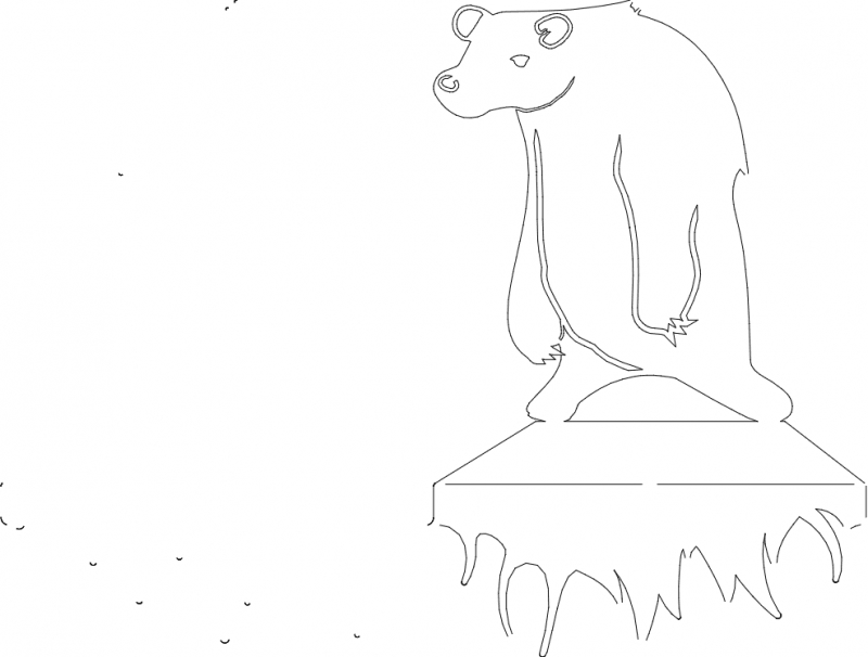 طرح خرس مناسب برای استفاده در دستگاه های cnc چوب و cnc لیزر - bear dxf file
