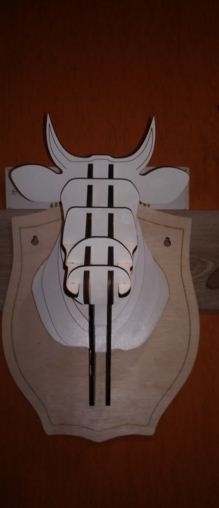 طرح پازل سه بعدی سر گاو مناسب برای استفاده در دستگاه های cnc چوب و cnc لیزر - head of a cow 3d puzzle dxf file