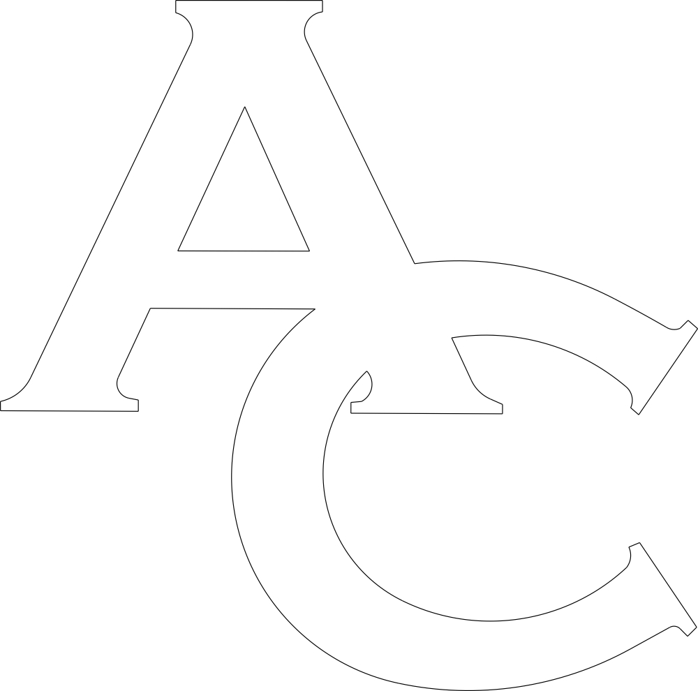 طرح لوگوی شرکت ac مناسب برای استفاده در دستگاه های cnc چوب و cnc لیزر - ac logo dxf file