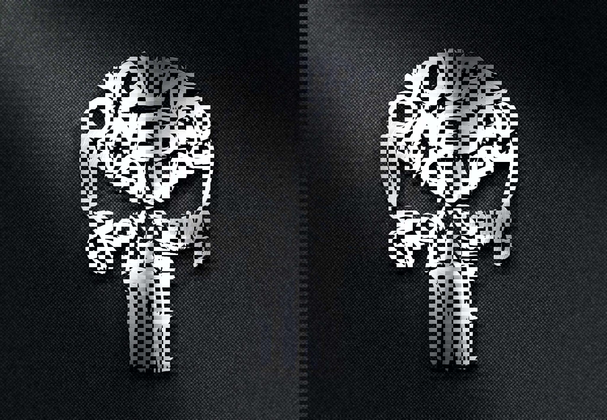 طرح متن جمجمه مناسب برای استفاده در دستگاه های cnc چوب و cnc لیزر - skull text dxf file