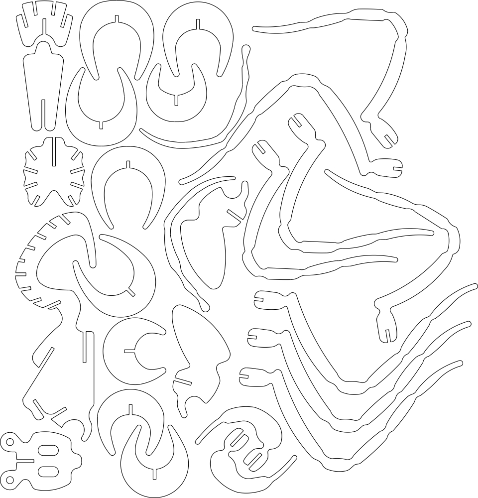طرح اسپین مناسب برای استفاده در دستگاه های cnc چوب و cnc لیزر - spinne dxf file
