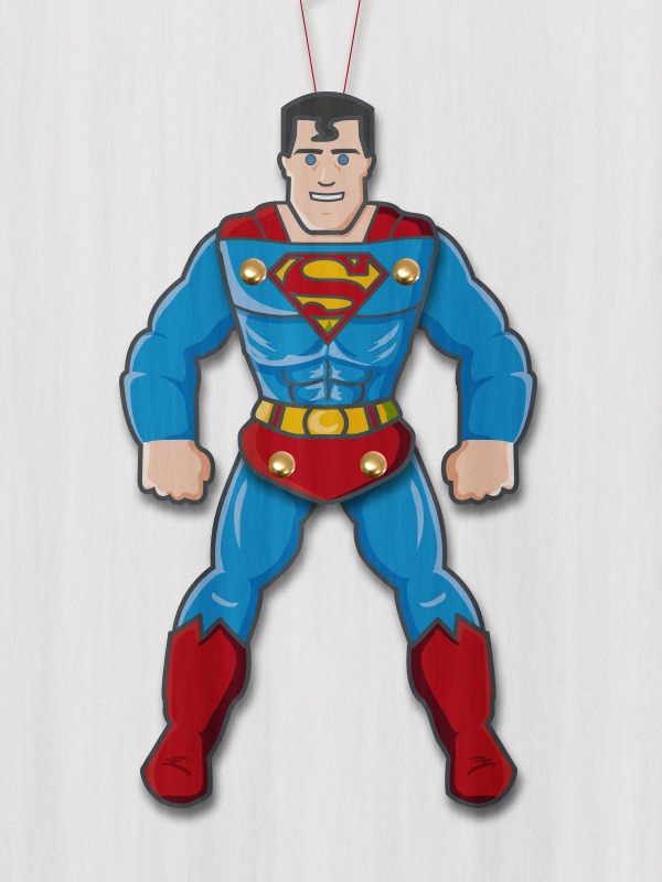 طرح عروسک کاغذی سوپرمن مناسب برای استفاده در دستگاه های cnc چوب و cnc لیزر - superman paper puppet cdr file