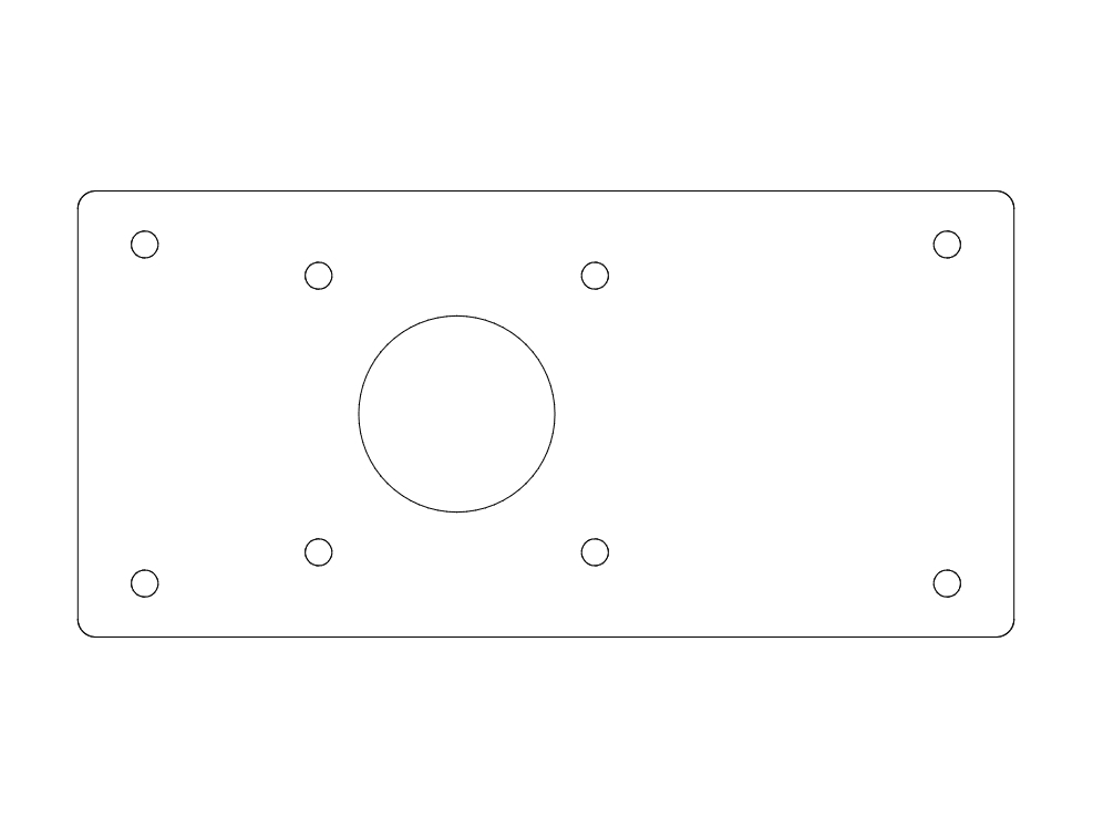 طرح موتور ۹۰ میلی‌متری با پایه تسمه‌ای مناسب برای استفاده در دستگاه های cnc چوب و cnc لیزر - belt motor mount 90mm motor dxf file