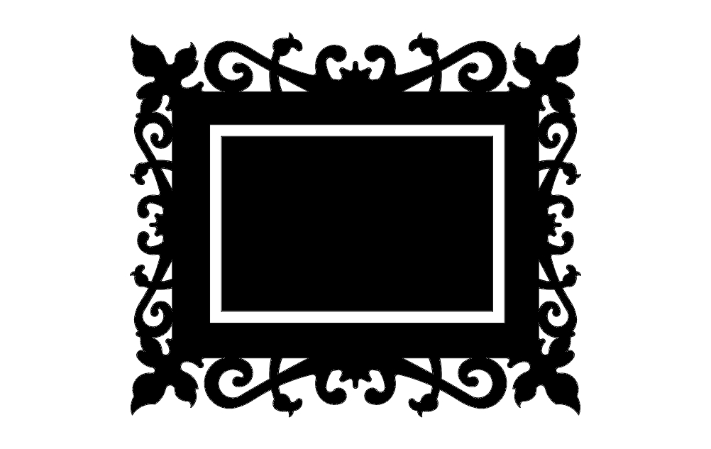 طرح چهاربعدی ترابالهادو مناسب برای استفاده در دستگاه های cnc چوب و cnc لیزر - quadro trabalhado dxf file