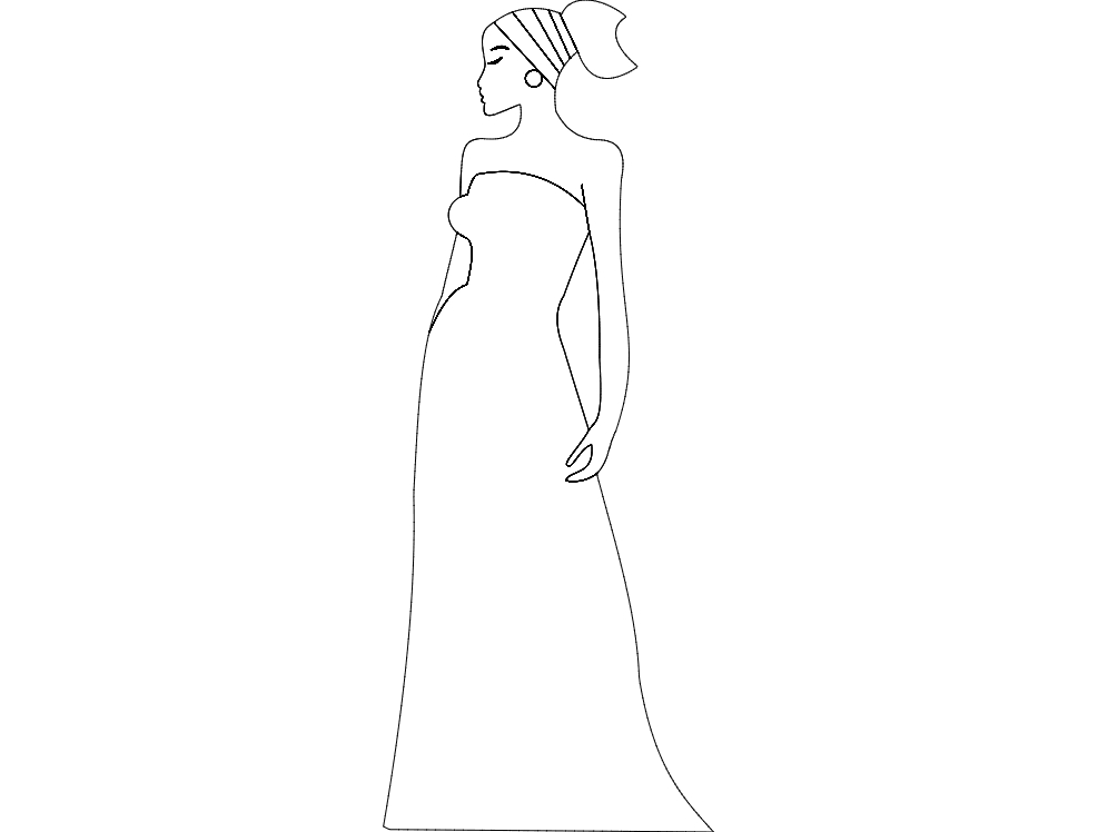 طرح زن آفریقایی مناسب برای استفاده در دستگاه های cnc چوب و cnc لیزر - african woman dxf file