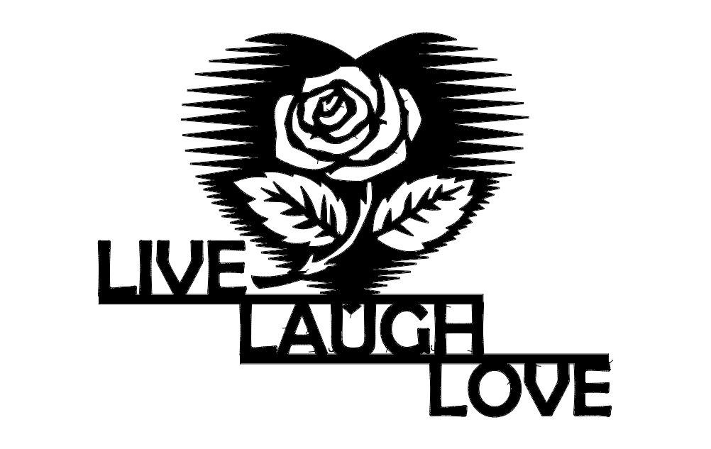 طرح خنده عاشقانه مناسب برای استفاده در دستگاه های cnc چوب و cnc لیزر - live laugh love dxf file