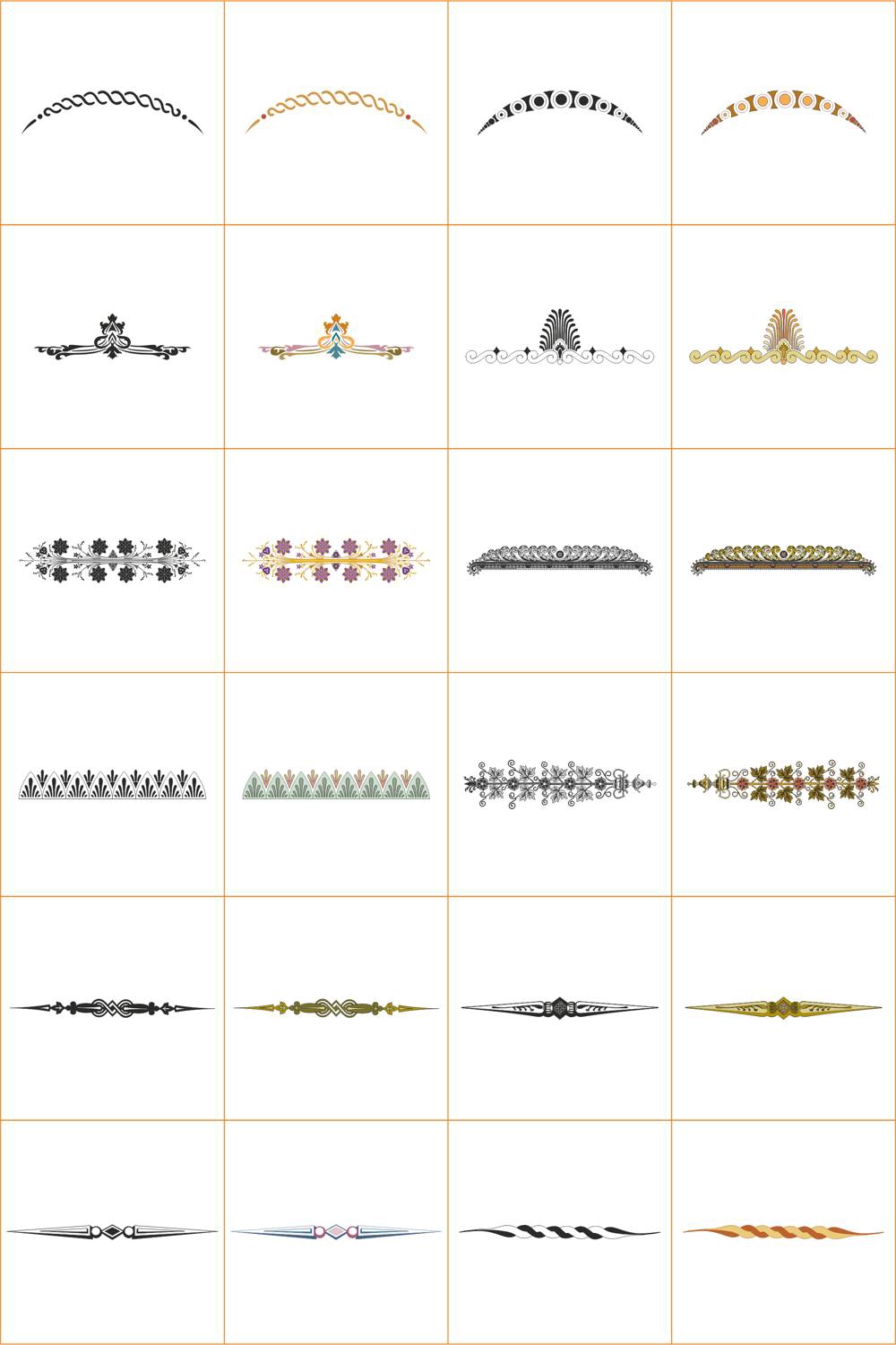 طرح فایل وکتور مجموعه تزئینات گوشه‌ها و حاشیه‌های طرح‌دار مناسب برای استفاده در دستگاه های cnc چوب و cnc لیزر - design ornamet corners and borders vector set cdr file