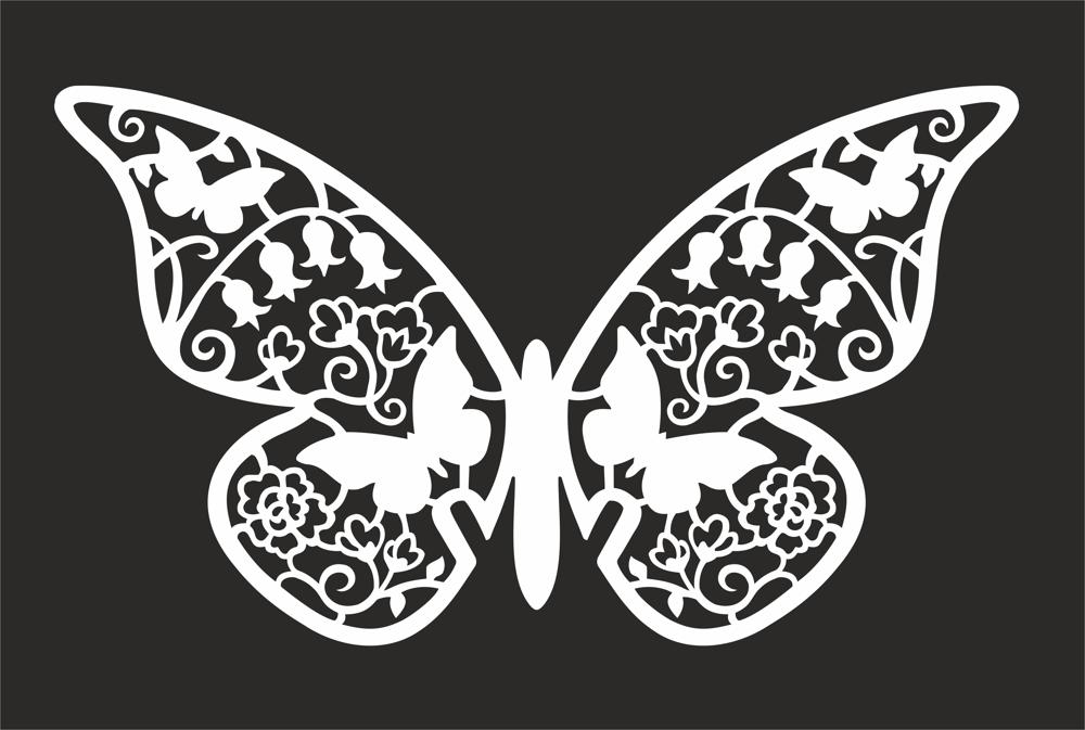 طرح وکتور طرح پروانه مناسب برای استفاده در دستگاه های cnc چوب و cnc لیزر - butterfly vector art cdr file