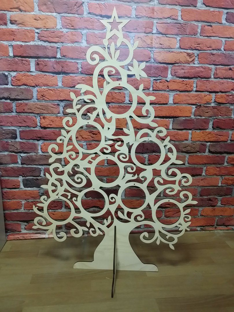 طرح درخت کریسمس چوبی تزئینی مناسب برای استفاده در دستگاه های cnc چوب و cnc لیزر - laser cut wooden decorative christmas tree cdr file