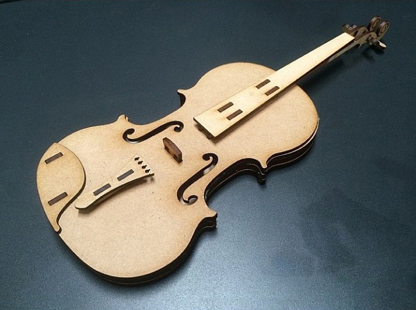 طرح تخته سه لایی ویولن مناسب برای استفاده در دستگاه های cnc چوب و cnc لیزر - laser cut violin plywood cdr file