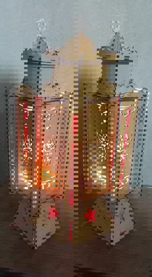 طرح فانوس رمضان چوبی ام دی اف مناسب برای استفاده در دستگاه های cnc چوب و cnc لیزر - laser cut ramadan fanoos mdf wooden ramadan lantern cdr file