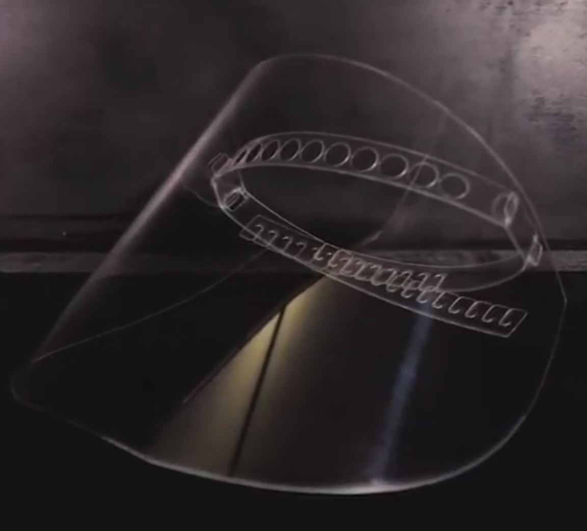 طرح ماسک محافظ صورت مخصوص کووید ۱۹ مناسب برای استفاده در دستگاه های cnc چوب و cnc لیزر - laser cut face shield mask covid 19 dxf file