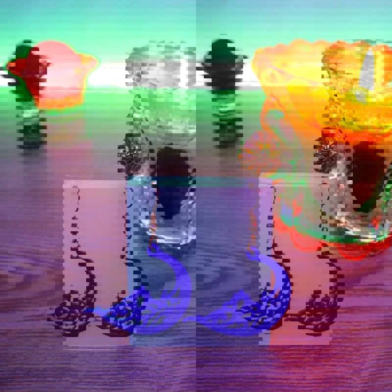 طرح جفت گوشواره اکریلیک هدیه و جواهرات مناسب برای استفاده در دستگاه های cnc چوب و cnc لیزر - laser cut pair of acrylic earrings jewelry gift dxf file