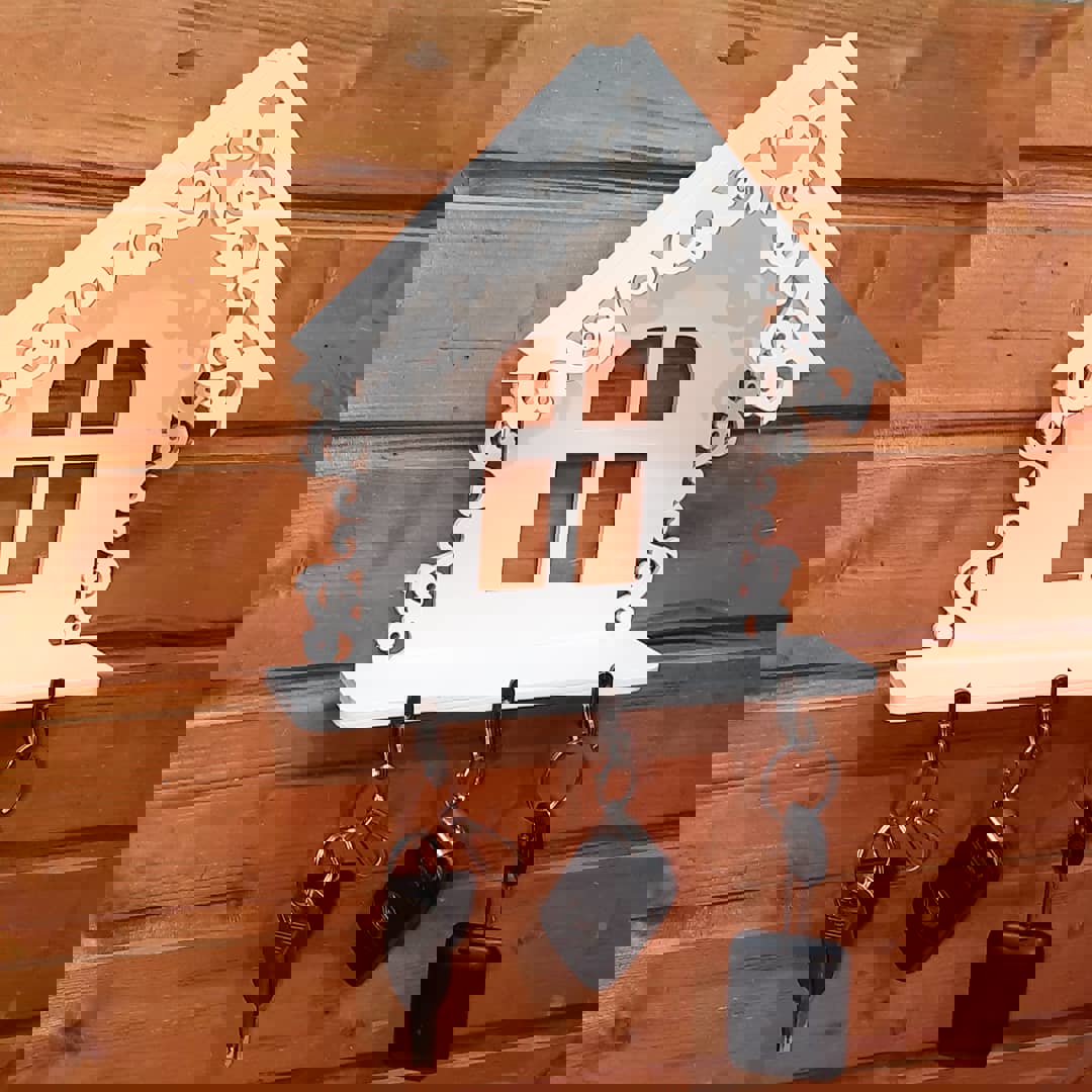 طرح جاکلیدی تزئینی با قفسه مناسب برای استفاده در دستگاه های cnc چوب و cnc لیزر - laser cut decorative key holder with shelf cdr file