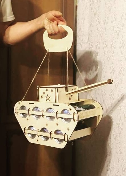 طرح مخزن نوشابه، جا بطری، حامل بطری، فایل AI مناسب برای استفاده در دستگاه های cnc چوب و cnc لیزر - laser cut tank beer holder bottle carrier ai file