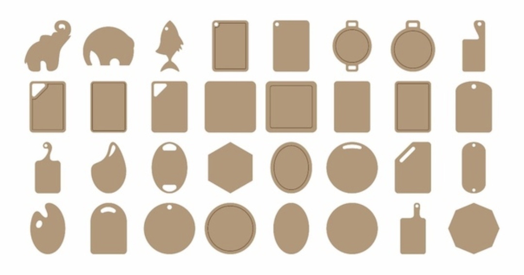 طرح برش تخته مناسب برای استفاده در دستگاه های cnc چوب و cnc لیزر - laser cut cutting board designs cdr file