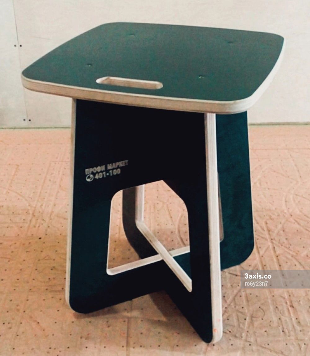 طرح چهارپایه چوبی کودک مناسب برای استفاده در دستگاه های cnc چوب و cnc لیزر - laser cut wooden kids stool cdr file