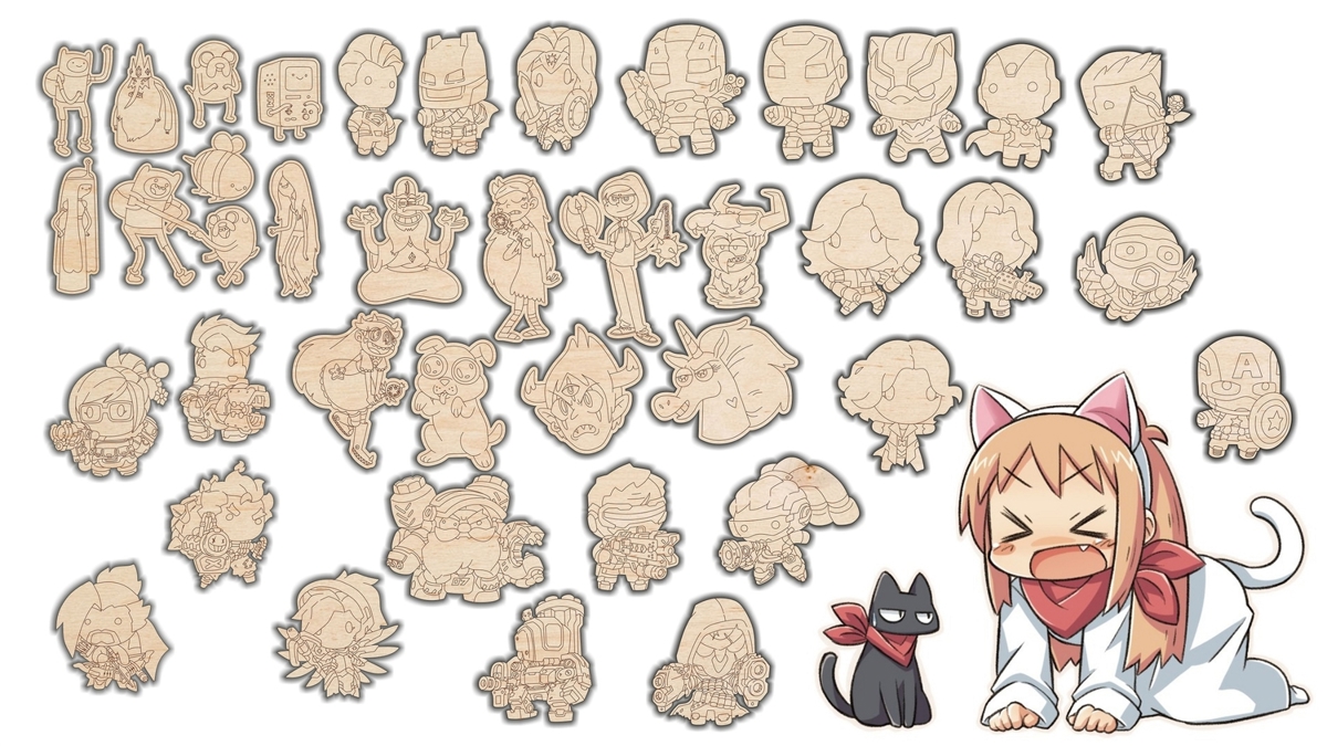 طرح حکاکی لیزری و مگنت های زیبا مخصوص ترول ها مناسب برای استفاده در دستگاه های cnc چوب و cnc لیزر - laser cut engraved cute trolls icons badges magnets cdr file