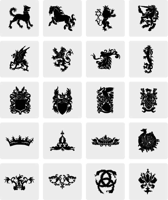 طرح هرالدری وکتور مناسب برای استفاده در دستگاه های cnc چوب و cnc لیزر - heraldry vectors eps file