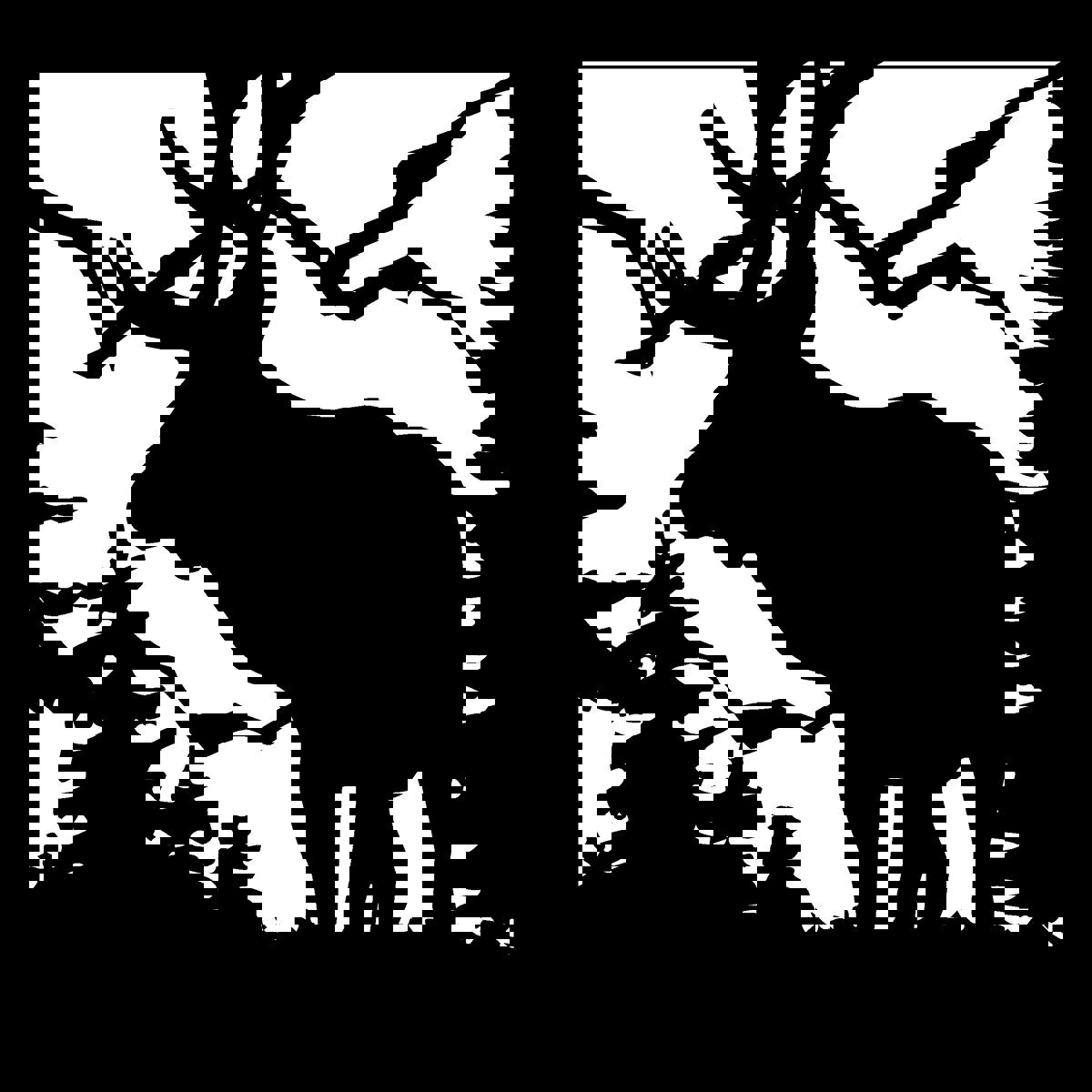 طرح هنری فلزی پلاسمای کوه‌های الک در ابعاد ۲۴ در ۲۴ اینچ مناسب برای استفاده در دستگاه های cnc چوب و cnc لیزر - 24 x 24 elk mountains plasma metal art dxf file