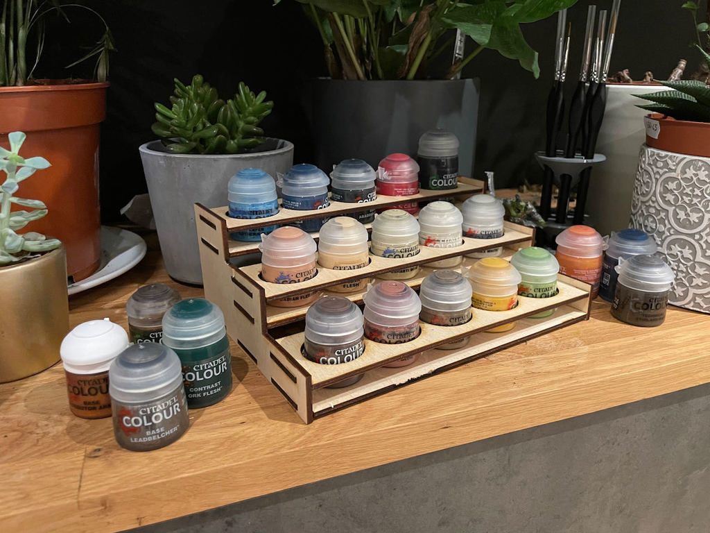 طرح قفسه رنگ فشرده مناسب برای استفاده در دستگاه های cnc چوب و cnc لیزر - laser cut compact paint rack dxf file