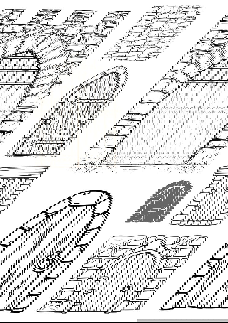 طرح دروازه قلعه مناسب برای استفاده در دستگاه های cnc چوب و cnc لیزر - laser cut castle gate svg file