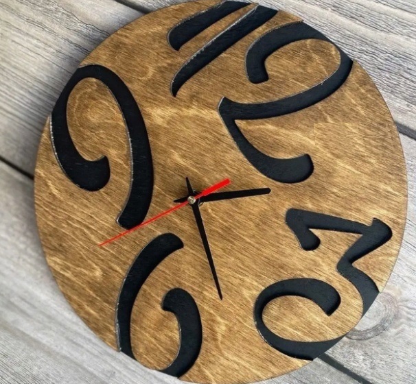 طرح ساعت دیواری چوبی مناسب برای استفاده در دستگاه های cnc چوب و cnc لیزر - laser cut wood wall clock cdr file