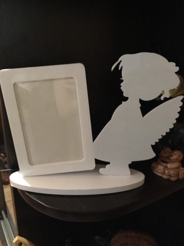 طرح قاب فرشته مناسب برای استفاده در دستگاه های cnc چوب و cnc لیزر - frame with angel laser cut cdr file
