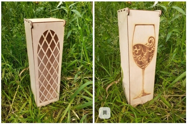 طرح جعبه نوشابه تزئینی مناسب برای استفاده در دستگاه های cnc چوب و cnc لیزر - laser cut decorative wine box dxf file