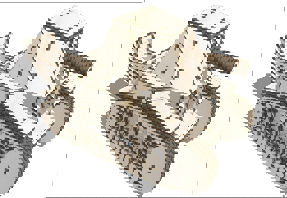 طرح پازل سه بعدی تانک su 18 مناسب برای استفاده در دستگاه های cnc چوب و cnc لیزر - laser cut su 18 tank 3d puzzle dxf file