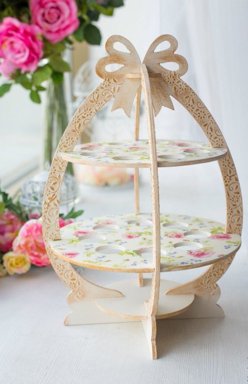 طرح لایه باز جا تخم مرغ عید پاک چوبی مناسب برای استفاده در دستگاه های cnc چوب و cnc لیزر - laser cut wooden easter egg stand cdr file