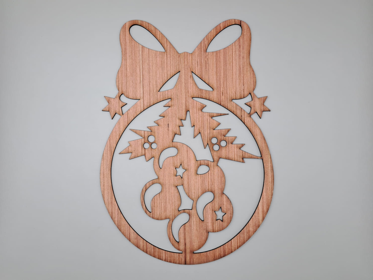 طرح تزیینات درخت کریسمس با آویز چوبی مناسب برای استفاده در دستگاه های cnc چوب و cnc لیزر - laser cut christmas tree decorations wooden hanging xmas bauble cdr file