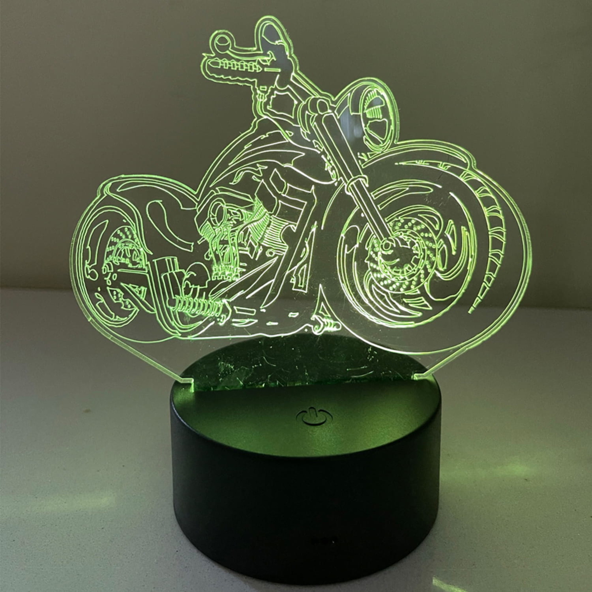طرح چراغ توهم سه بعدی موتور سیکلت مناسب برای استفاده در دستگاه های cnc چوب و cnc لیزر - laser cut motorbike 3d illusion lamp cdr file