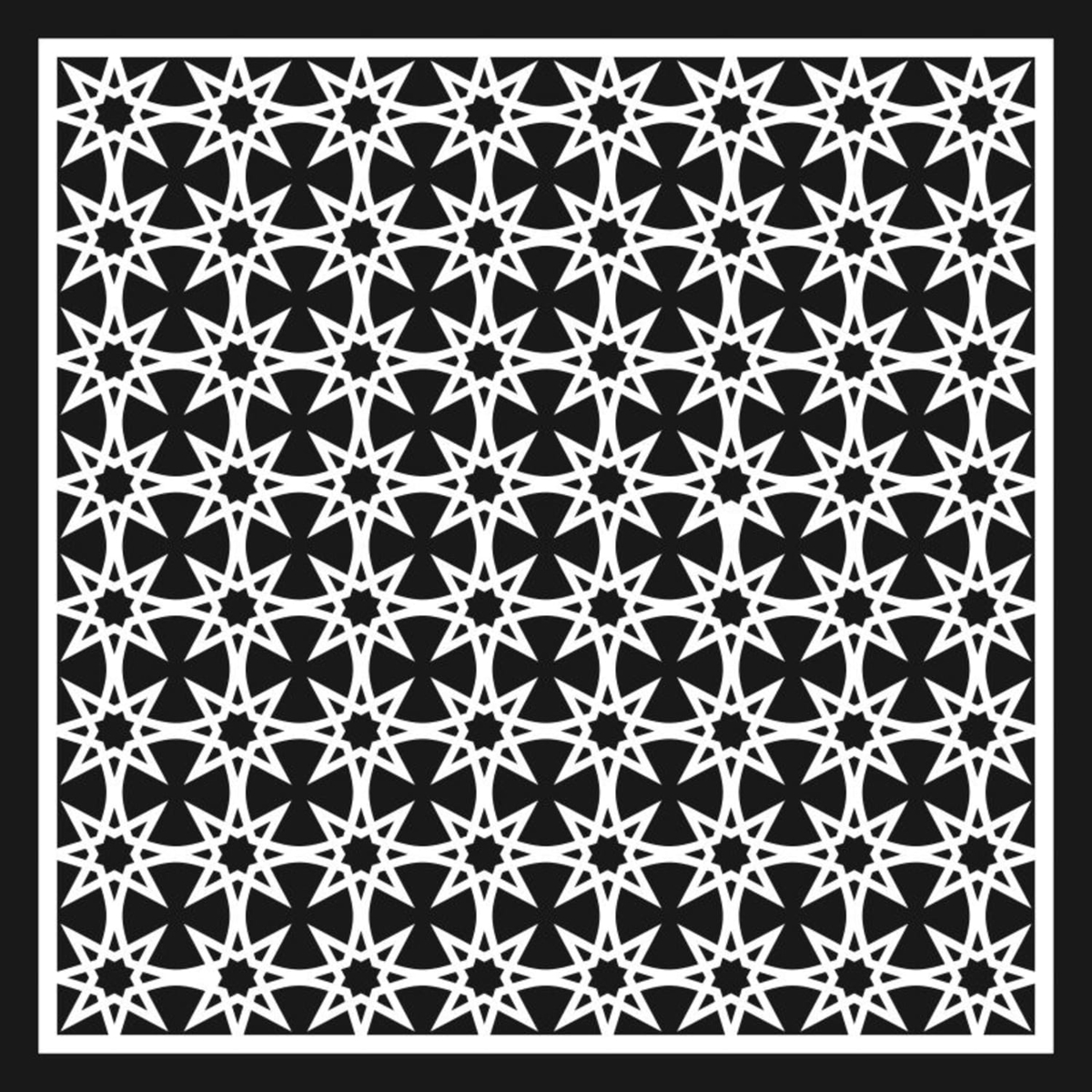 طرح پنل تزئینی ستاره جالی مناسب برای استفاده در دستگاه های cnc چوب و cnc لیزر - decorative panel star jali design for laser cutting cdr file