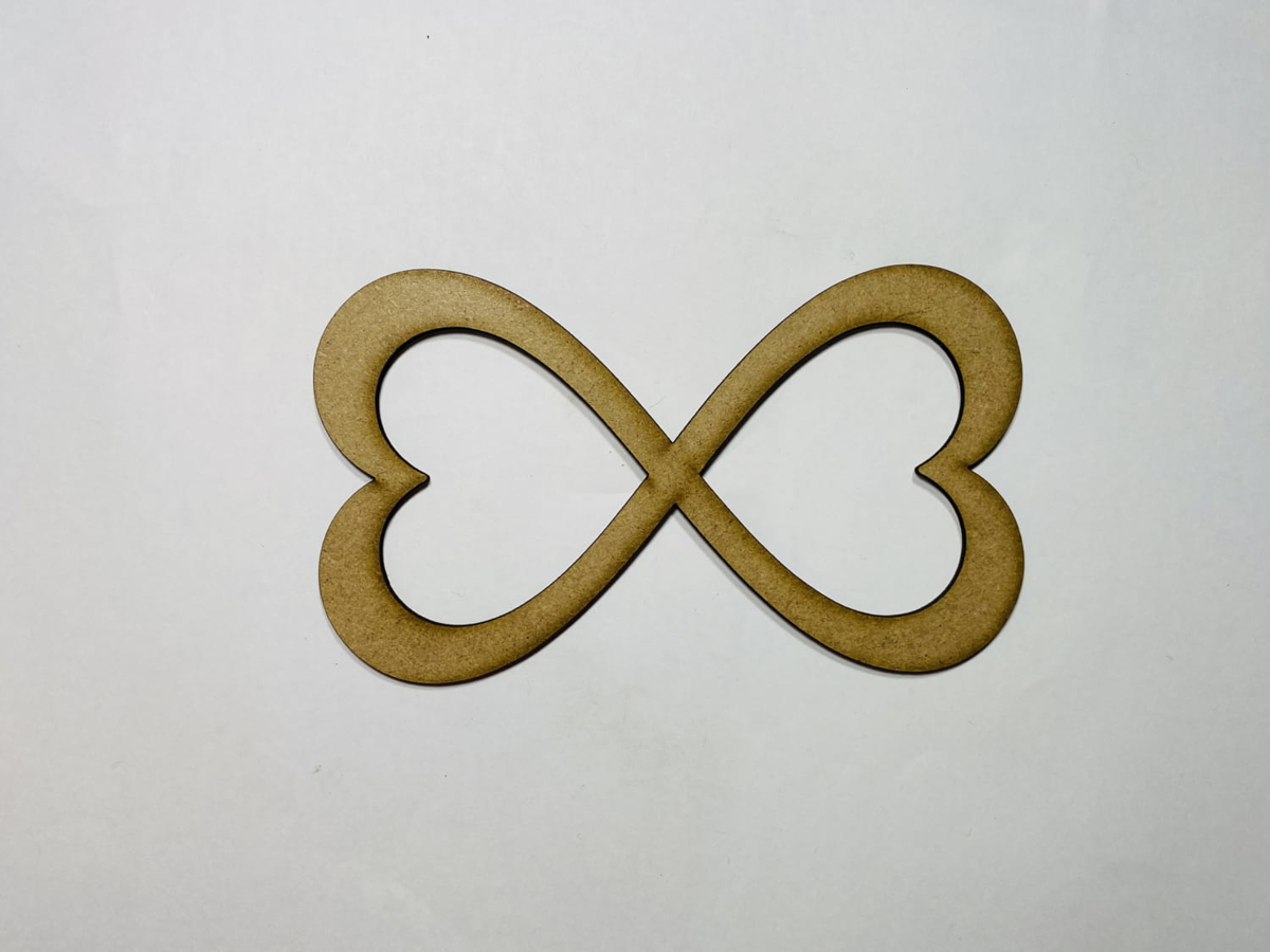 طرح قلب چوبی ناتمام مناسب برای استفاده در دستگاه های cnc چوب و cnc لیزر - laser cut unfinished wooden infinity heart cutout cdr file