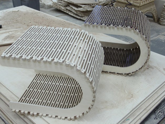 طرح چهارپایه یین و یانگ مناسب برای استفاده در دستگاه های cnc چوب و cnc لیزر - yin and yang stool dxf file